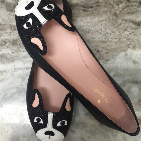 kate spade Shoes - Kate Spade NWT Winthrop Black French Bulldog Flat
